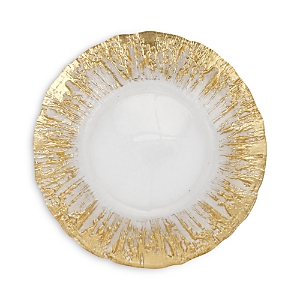 Vietri Rufolo Glass Gold Brushstroke Salad Plate