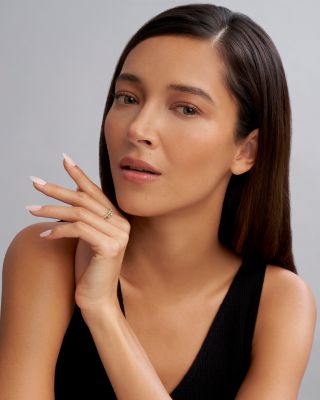 18K White & Yellow Gold Signature Caviar Diamond Coil Ring