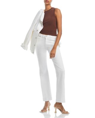 Slim Illusion Dojo High Rise Wide Leg Jeans in Luxe White