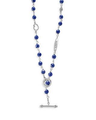 Sterling Silver Caviar Bead Station Necklace, 16"-18"