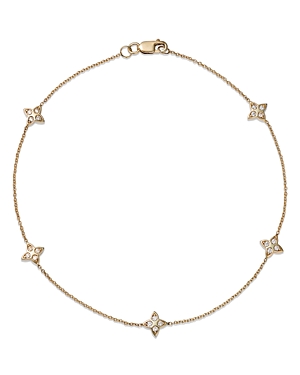Bloomingdale's Diamond Flower Station Chain Link Bracelet in 14K Yellow Gold, 0.25 ct. t.w - 100% Exclusive