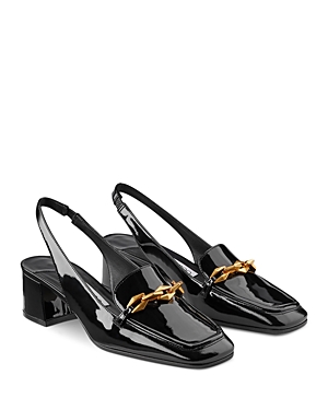 Shop Jimmy Choo Women's Diamond Tilda Slingback Heeled Loafers In Black