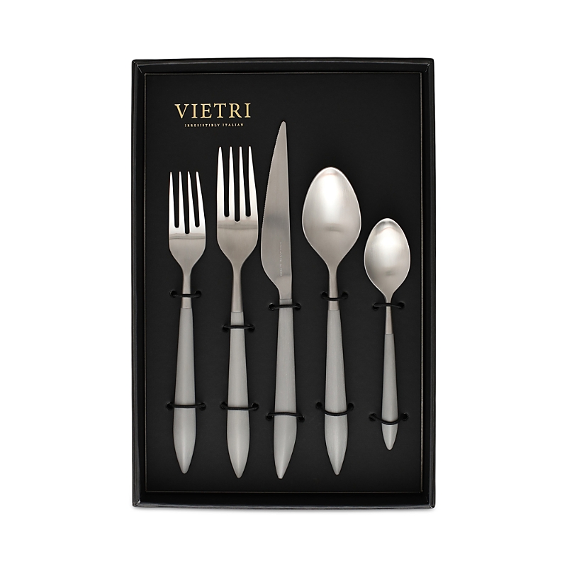 Vietri Ares Argento & Light Gray 20 Piece Flatware Set In Silver