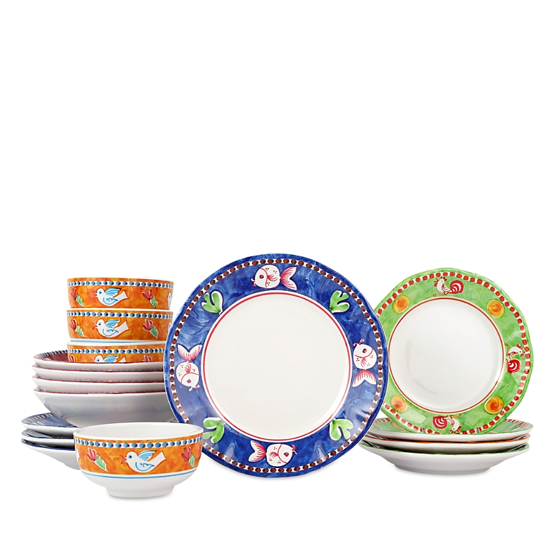Vietri Melamine Campagna Assorted Sixteen-piece Place Setting In Assorted P