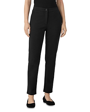 Shop Eileen Fisher High Waisted Slim Fit Ankle Pants In Black