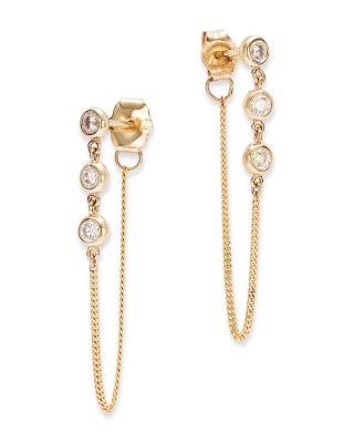 Bloomingdale's Fine Collection - Diamond Chain Drop Earrings in 14K Yellow Gold, 0.25 tcw