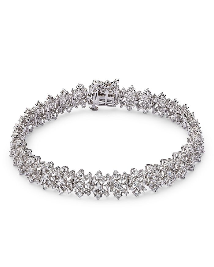 Bloomingdale's - Diamond Cluster Tennis Bracelet in 14K White Gold, 5.00 ct. t.w. - 100% Exclusive
