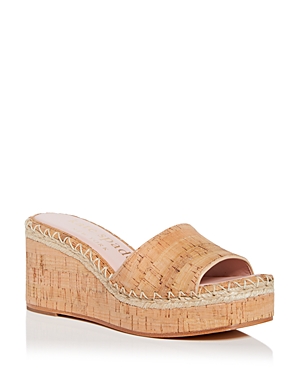 Kate Spade Cosette Cork Wedge Espadrille Sandals In Natural