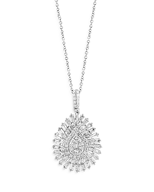 Bloomingdale's Diamond Teardrop Burst Pendant Necklace in 14K White Gold, 1.50 ct.t.w. - 100% Exclus