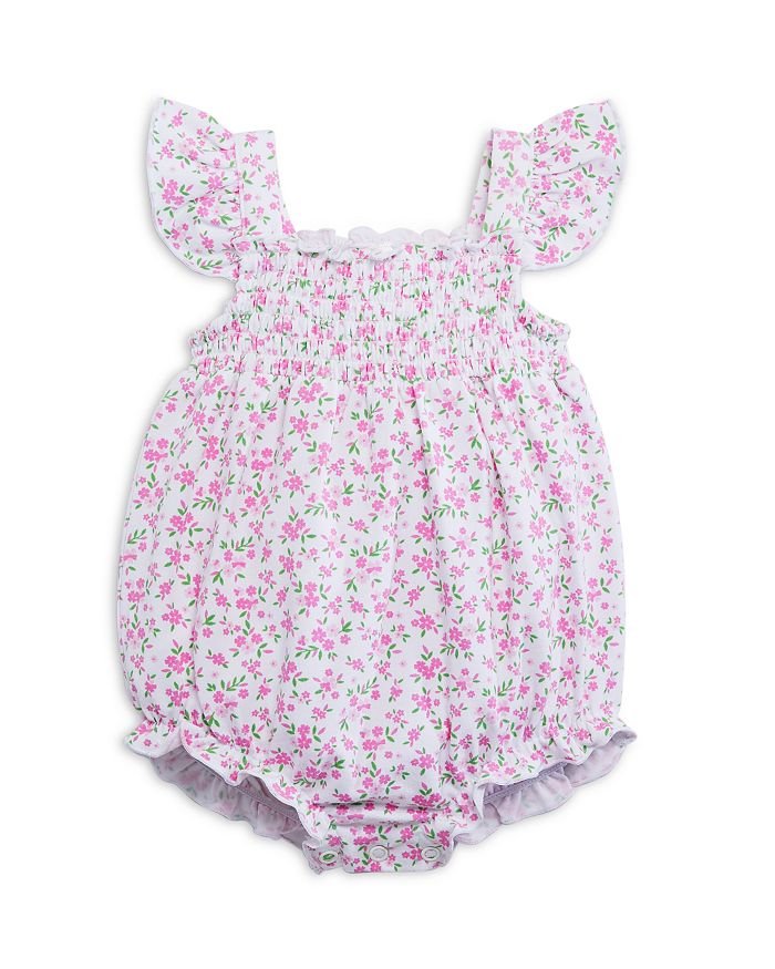Sophie & Lucas Girls Bloomie Bunch Romper - Bows at Sides - Coral Pink main image 0