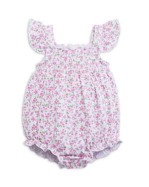 Bloomie's Baby Girls' Floral Print Smocked Bubble Romper - Baby In Pink