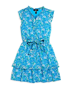 Aqua Girls' Ruffle Flutter-printed Dress, Little Kid, Big Kid - 100% Exclusive In /rose Multi