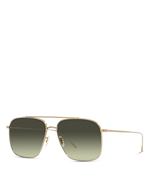 Oliver Peoples Dresner Aviator-frame Sunglasses In Gold/green Gradient