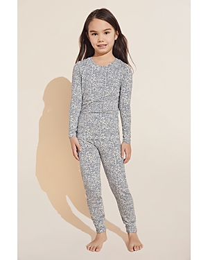 Eberjey Unisex Gisele Pajama Set - Little Kid, Big Kid In Animale Coastal Blue