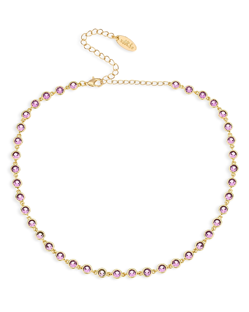 Ettika Cubic Zirconia Bezel Necklace In Pink