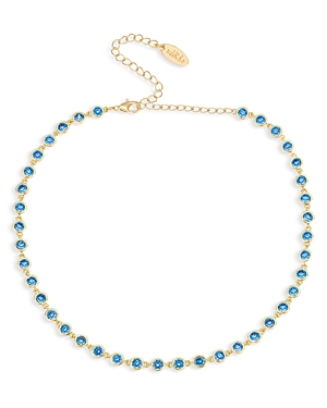 Shop Ettika Bezel-set Link Necklace, 12-15.5 In Blue
