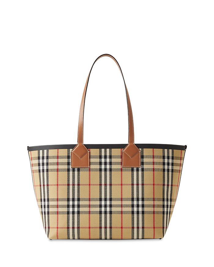 Burberry Check Cotton Small London Tote Bag | Bloomingdale's