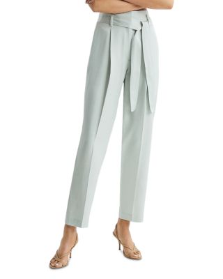 REISS Mylie Belted Tapered Leg Pants Bloomingdale's