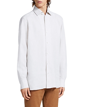 Shop Zegna Luxury Linen Shirt In White