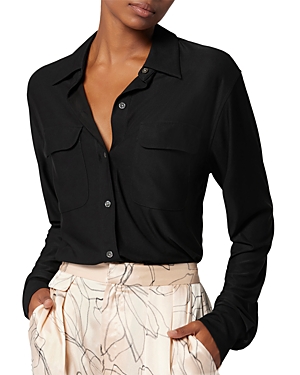 Equipment 'signature' Black Shirt With Two Patch Pockets In True Black