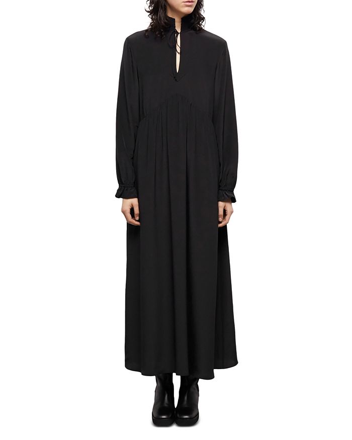 The Kooples Silk Peasant Midi Dress | Bloomingdale's