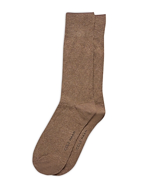 Cole Haan Tonal Argyle Crew Socks In Medium Brown