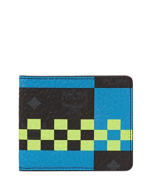 Mcm Checkerboard Monogram Bi-fold Wallet In Multi