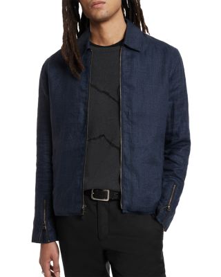 John Varvatos Kenny Zip Front Jacket In Dutch Blue