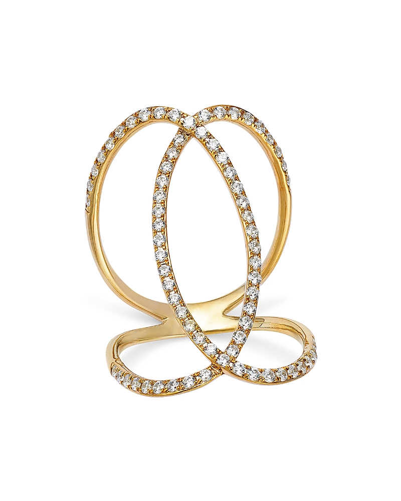 Bloomingdale's Fine Collection Diamond Crossover Ring in 14K Yellow Gold, 0.75 tcw