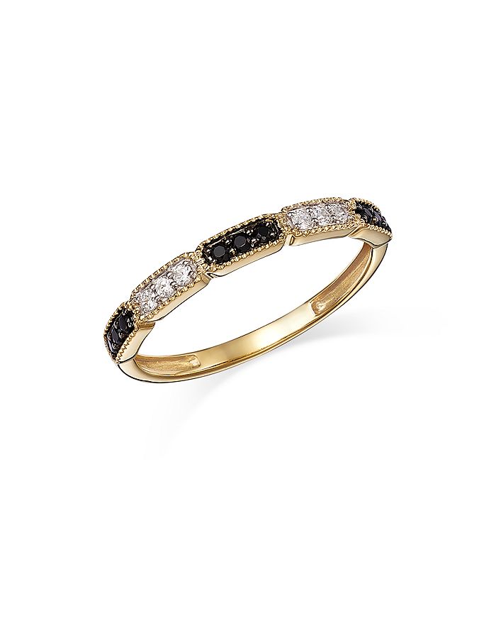 Bloomingdale's - Black and White Diamond Band in 14K Yellow Gold, 0.20 ct. t.w. - 100% Exclusive