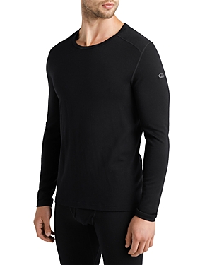 Icebreaker 260 Tech Merino Wool Crewneck Base Layer Top In Black