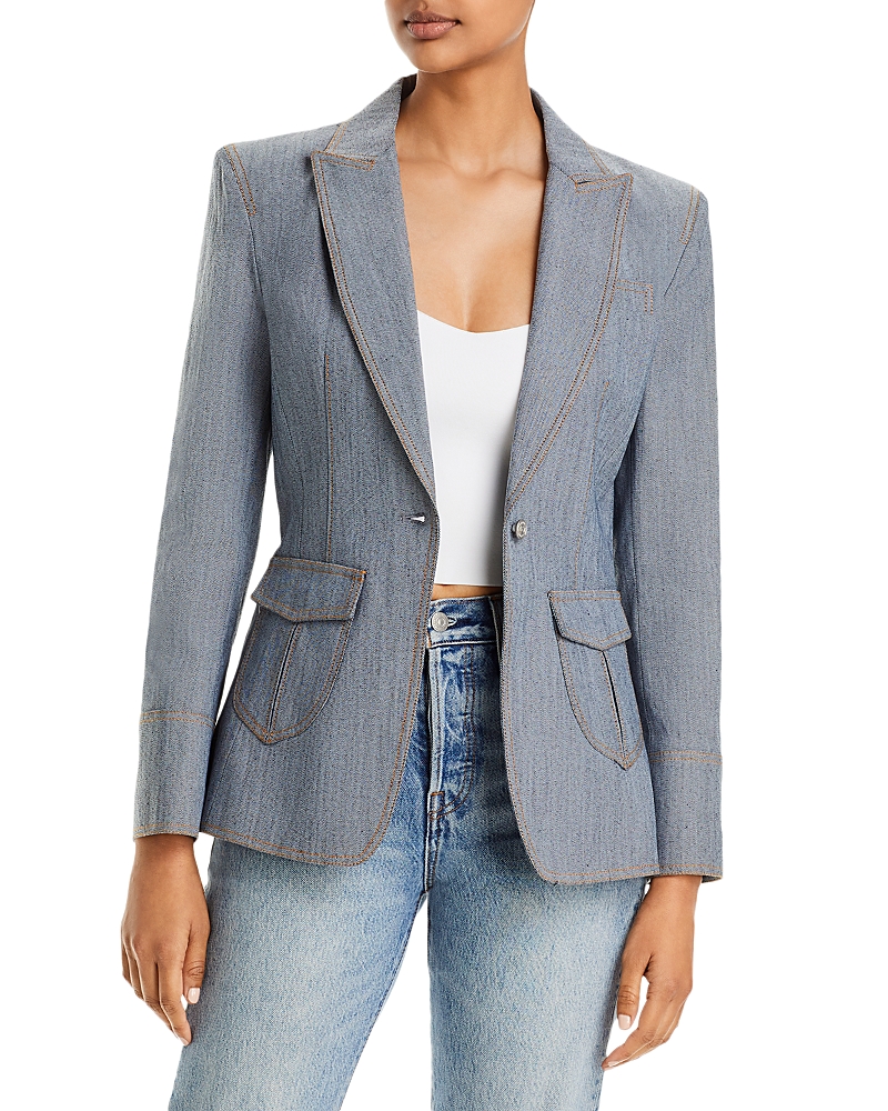 Cinq À Sept Cinq A Sept Louisa Single Breasted Blazer In Light Indigo