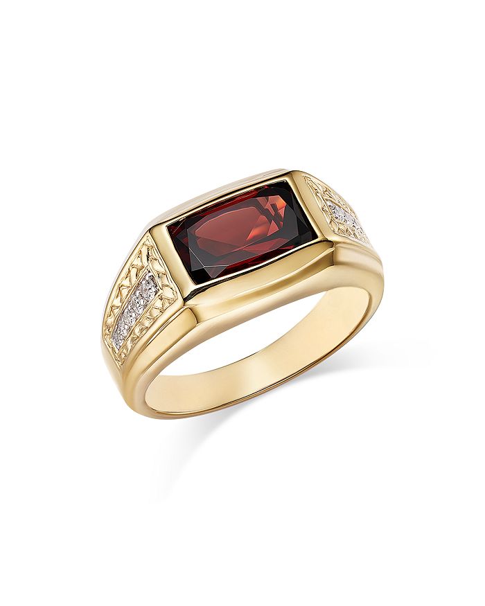 Bloomingdale's - Men's Garnet & Diamond Ring in 14K Yellow Gold - 100% Exclusive