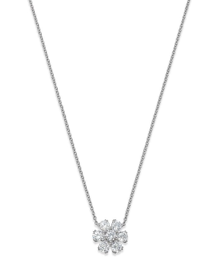 Bloomingdale's - Certified Diamond Flower Pendant Necklace in 14K White Gold featuring diamonds with the DeBeers Code of Origin, 0.75 ct. t.w. - 100% Exclusive