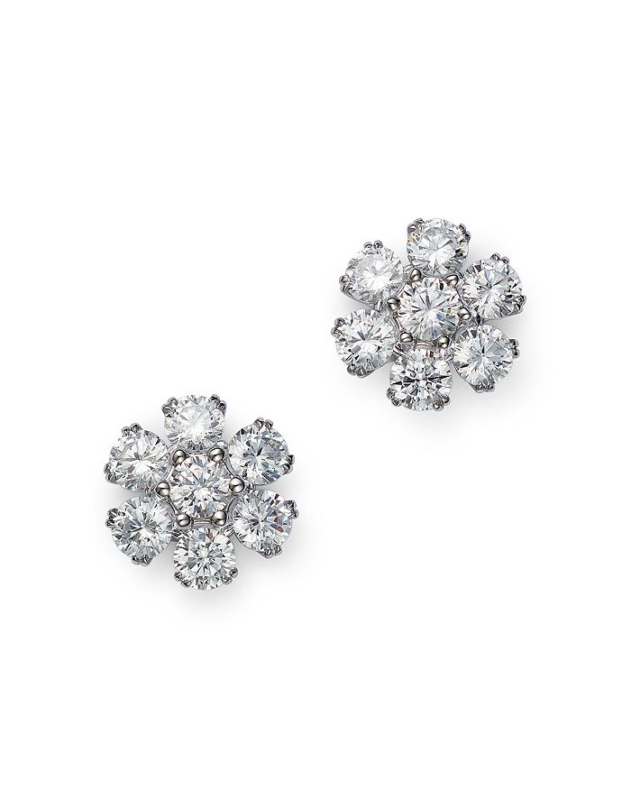 Bloomingdale's Certified Diamond Flower Stud Earrings in 14K White Gold ...