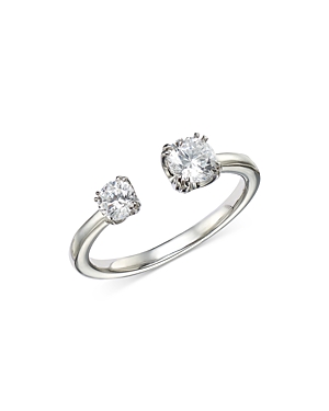 Bloomingdale's Certified Diamond Open Ring in 14K White Gold featuring diamonds with the DeBeers Cod