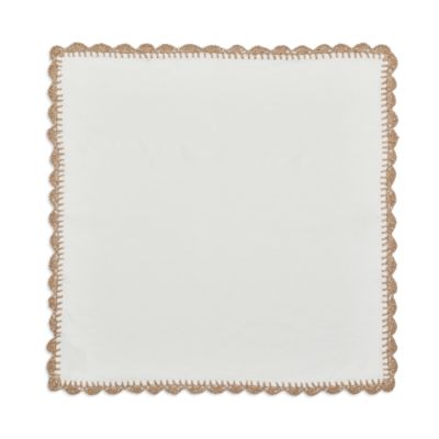 Shell Edge Napkin in White & Natural