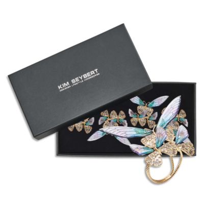 Flutter Napkin Ring in Lilac &amp; Periwinkle, Set of 4 in a Gift Box