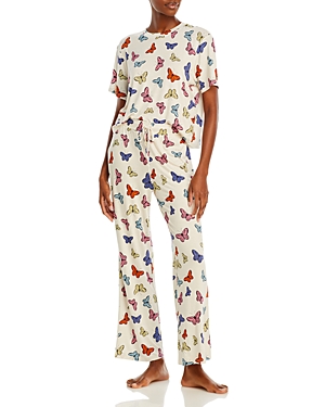 Honeydew All American Pajama Set In Biscoti Butterflies