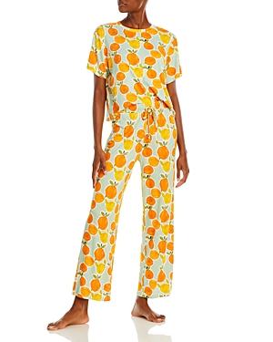Honeydew All American Pajama Set In Matcha Orange