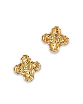 Bloomingdale's - Cross Stud Earrings in 14K Yellow Gold - 100% Exclusive