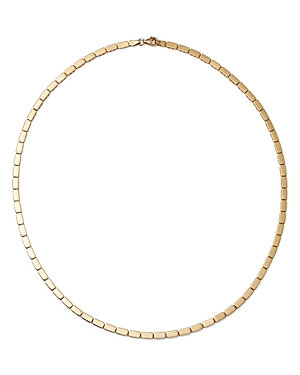 14K Yellow Gold Flat Bead Link Chain Necklace, 18