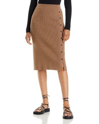 rag & bone - Asher Button Ribbed Knit Pencil Skirt