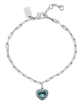 COACH - Crystal & Enamel Heart Charm Bracelet