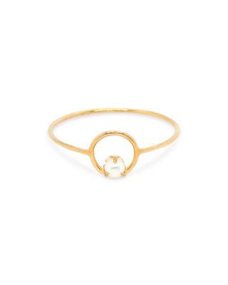 Zoë Chicco 14k Yellow Gold White Pearls Cultured Freshwater Pearl Circle Ring In White/gold