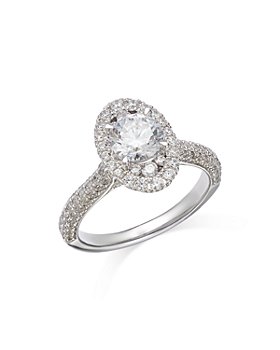 Bloomingdale's - Certified Diamond Halo Ring in 14K White Gold, 1.90 ct. t.w. - 100% Exclusive