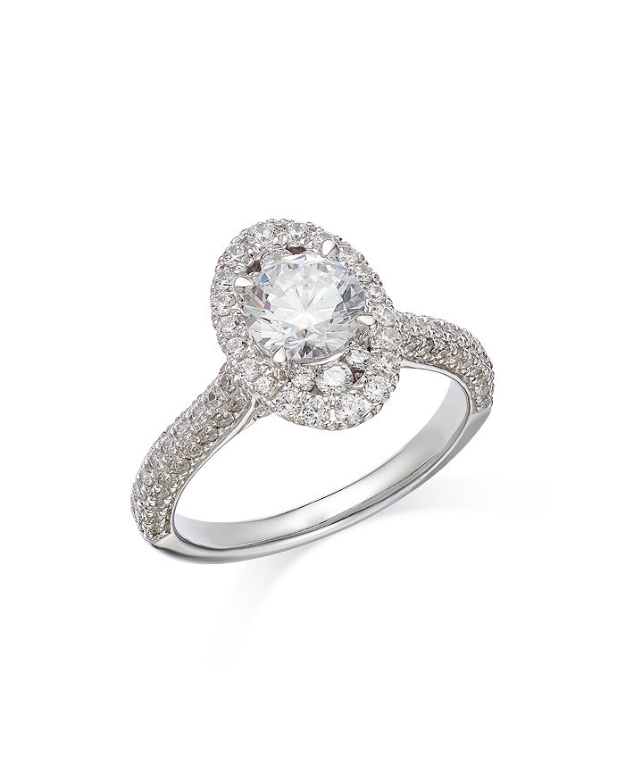 Bloomingdale's - Certified Diamond Halo Ring in 14K White Gold, 1.90 ct. t.w. - 100% Exclusive