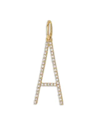 Rachel Reid - 14K Yellow Gold Diamond Oversized Letter Charm Pendant