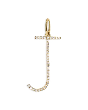 Rachel Reid 14k Yellow Gold Diamond Oversized Letter Charm Pendant In J