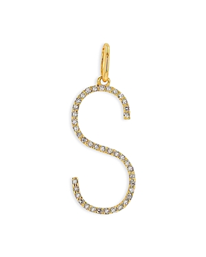 Rachel Reid 14k Yellow Gold Diamond Oversized Letter Charm Pendant In S